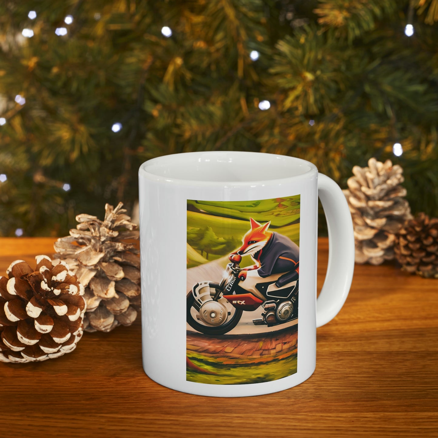 Motorcycle Fox Ceramic Mug 11oz
