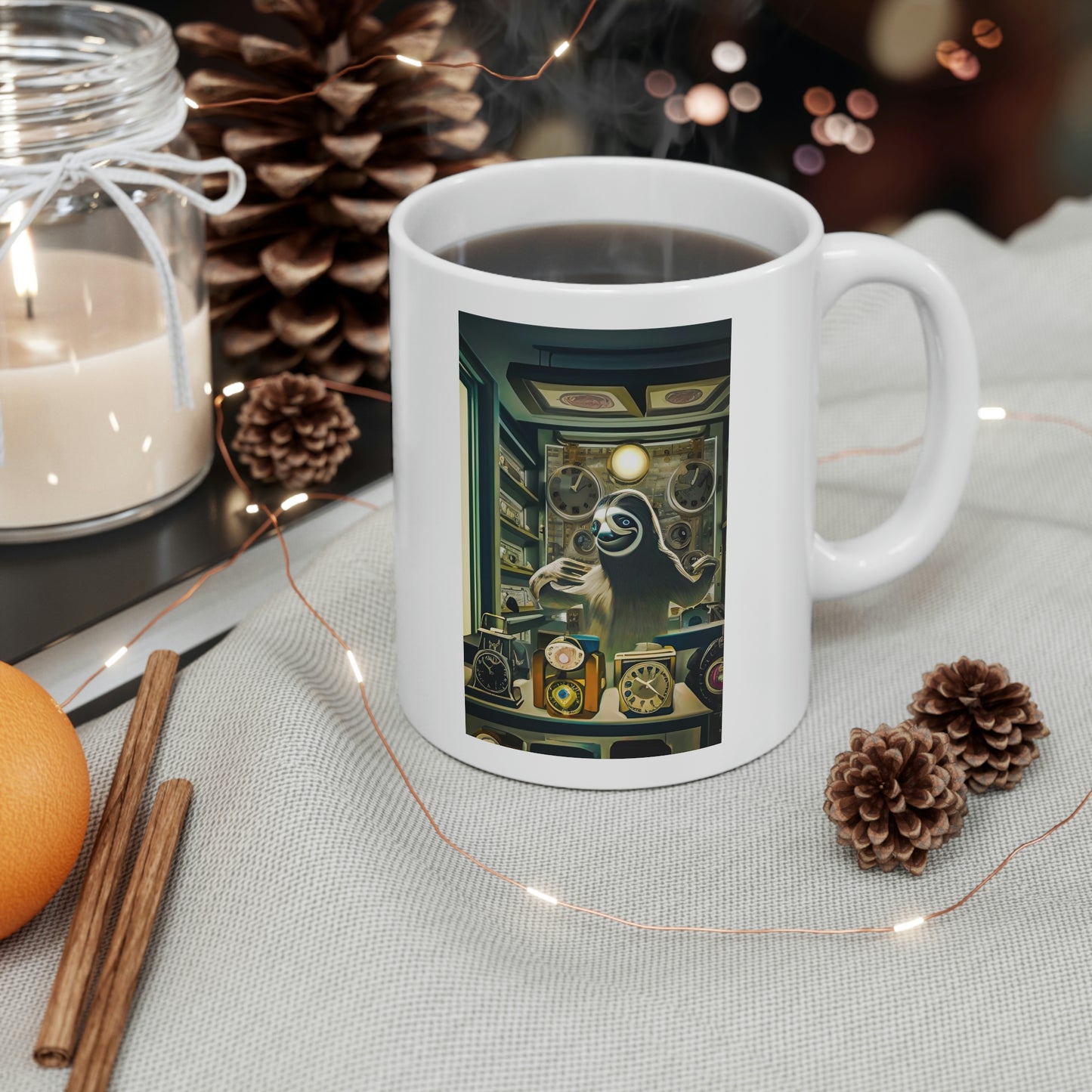 Sloth Clockmaker Ceramic Mug 11oz