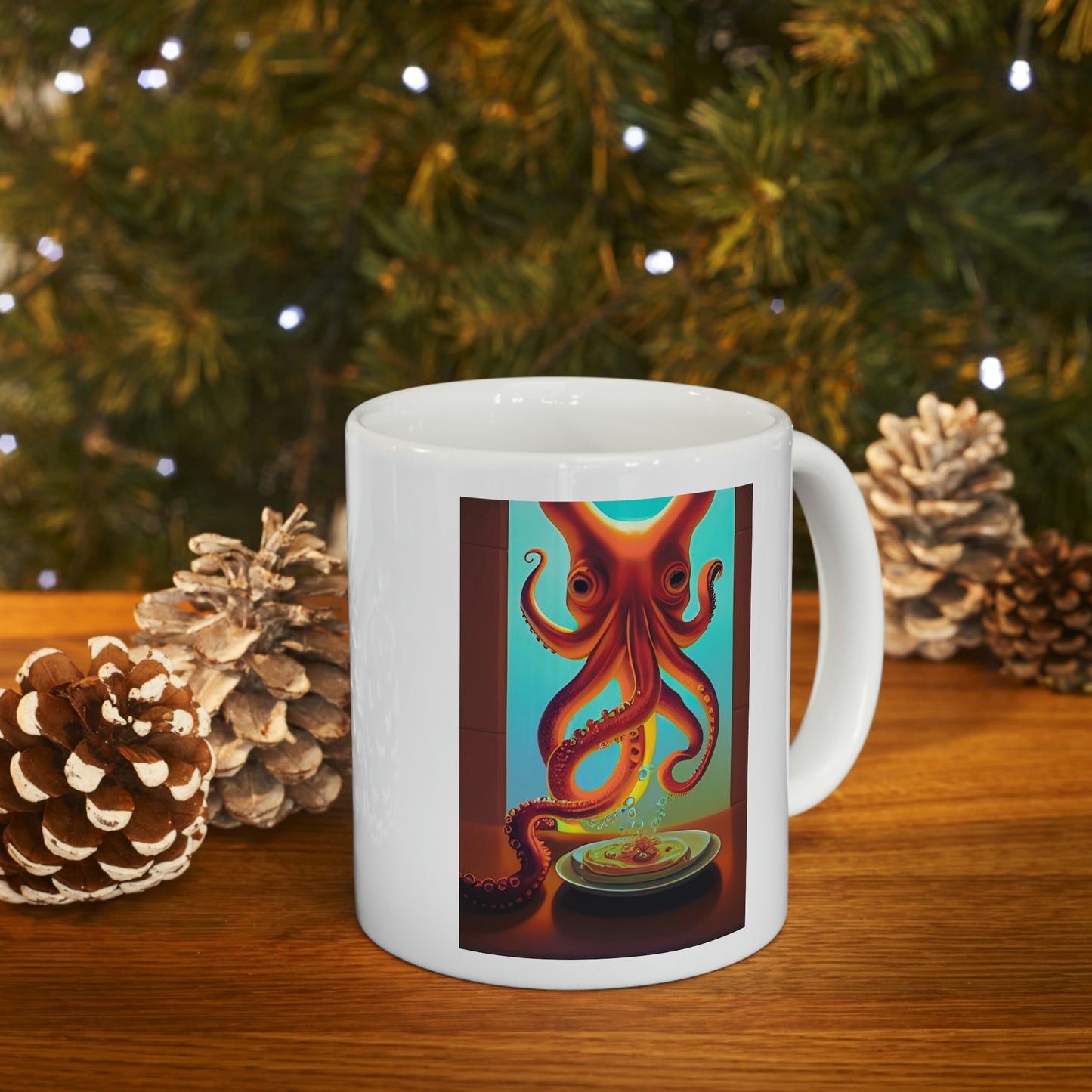 Octopus Making Crepes Ceramic Mug 11oz