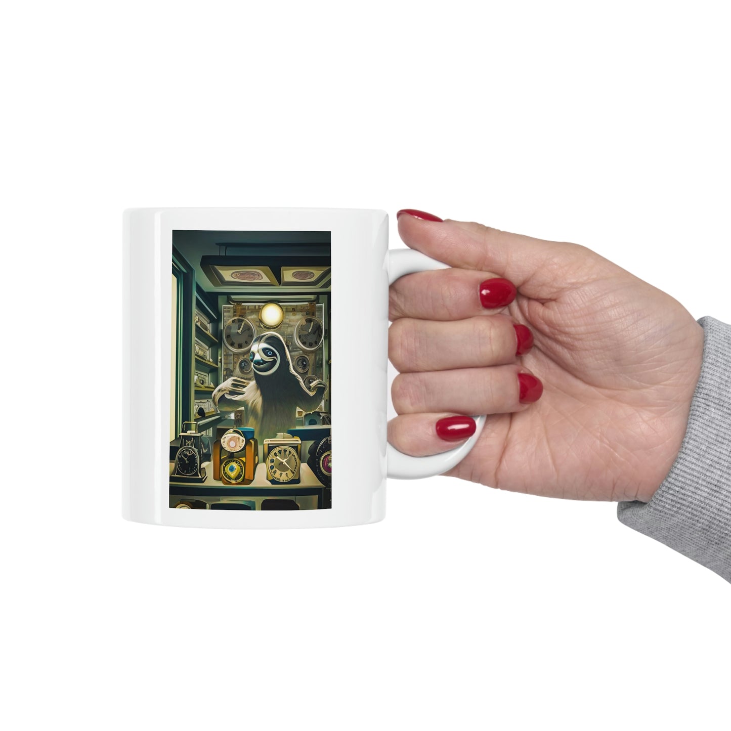 Sloth Clockmaker Ceramic Mug 11oz