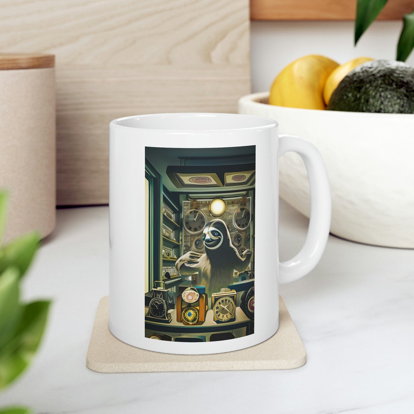 Sloth Clockmaker Ceramic Mug 11oz