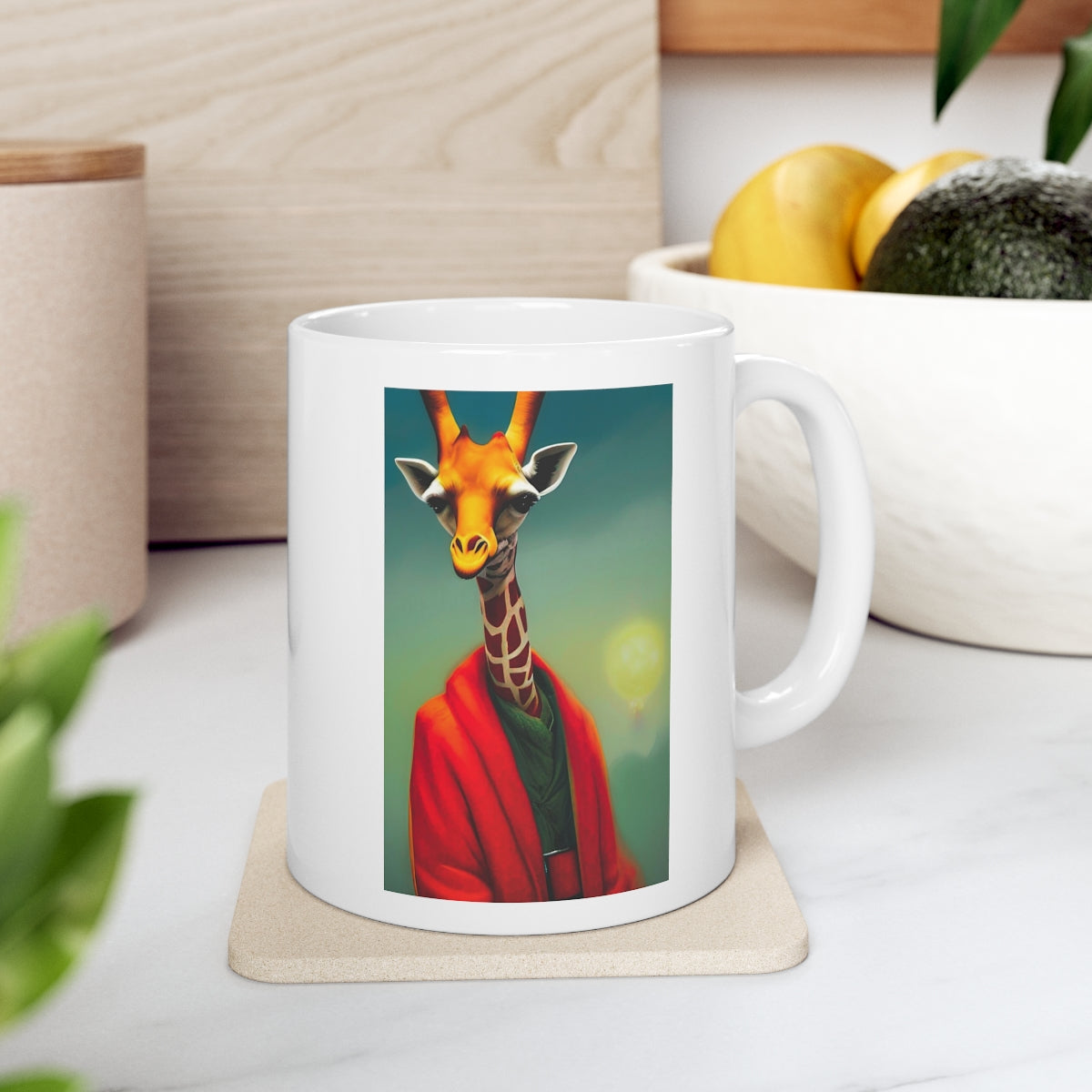 Giraffe Santa Ceramic Mug 11oz