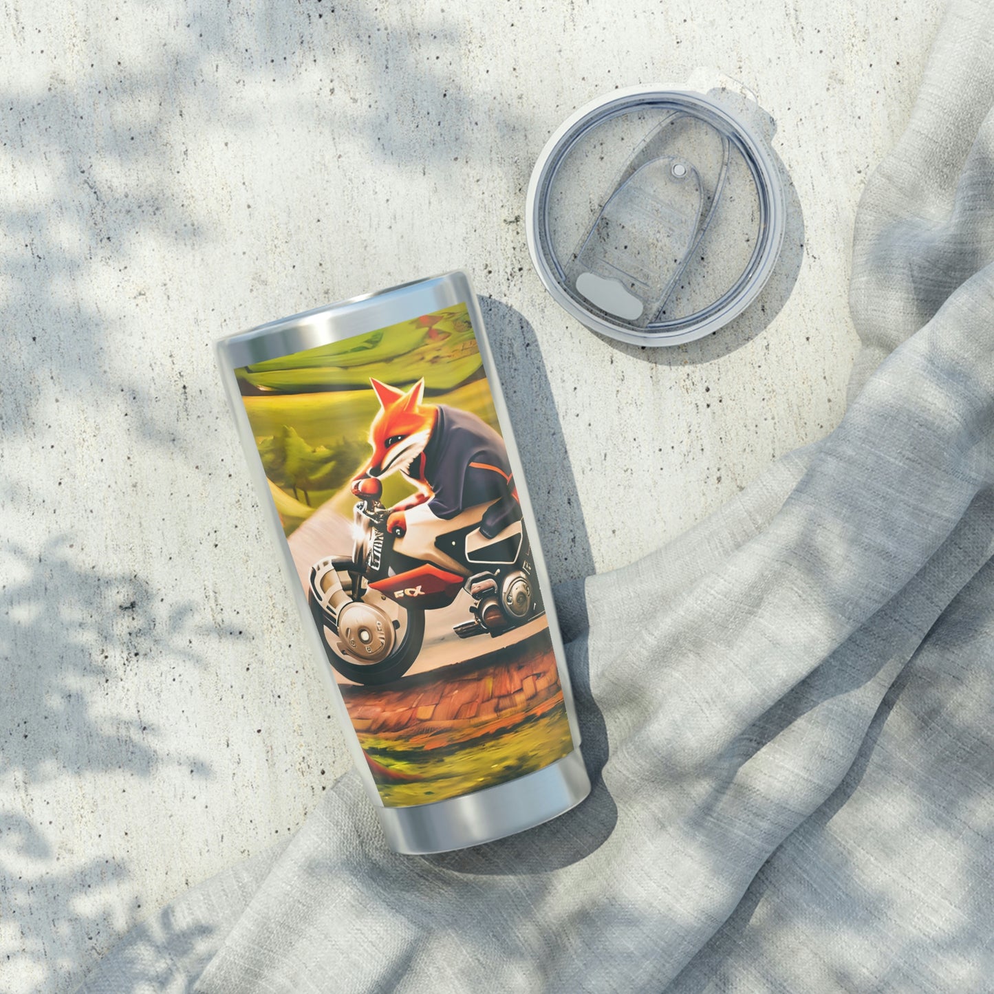 "Motorcycle Fox" Vagabond 20oz Tumbler