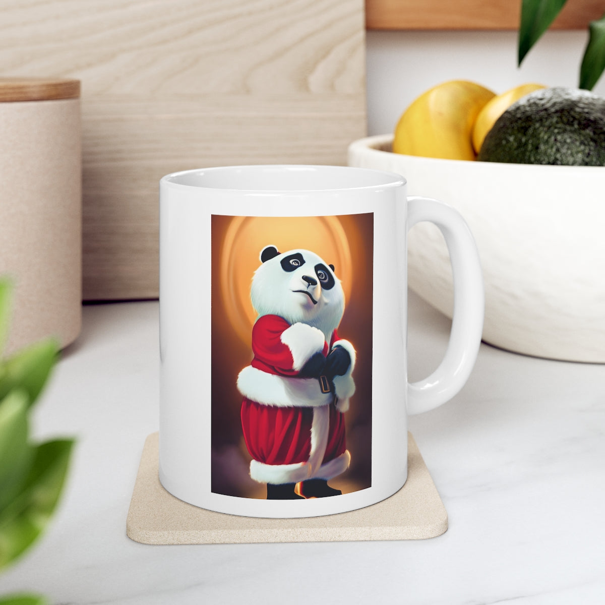 Santa Panda Standing Ceramic Mug 11oz