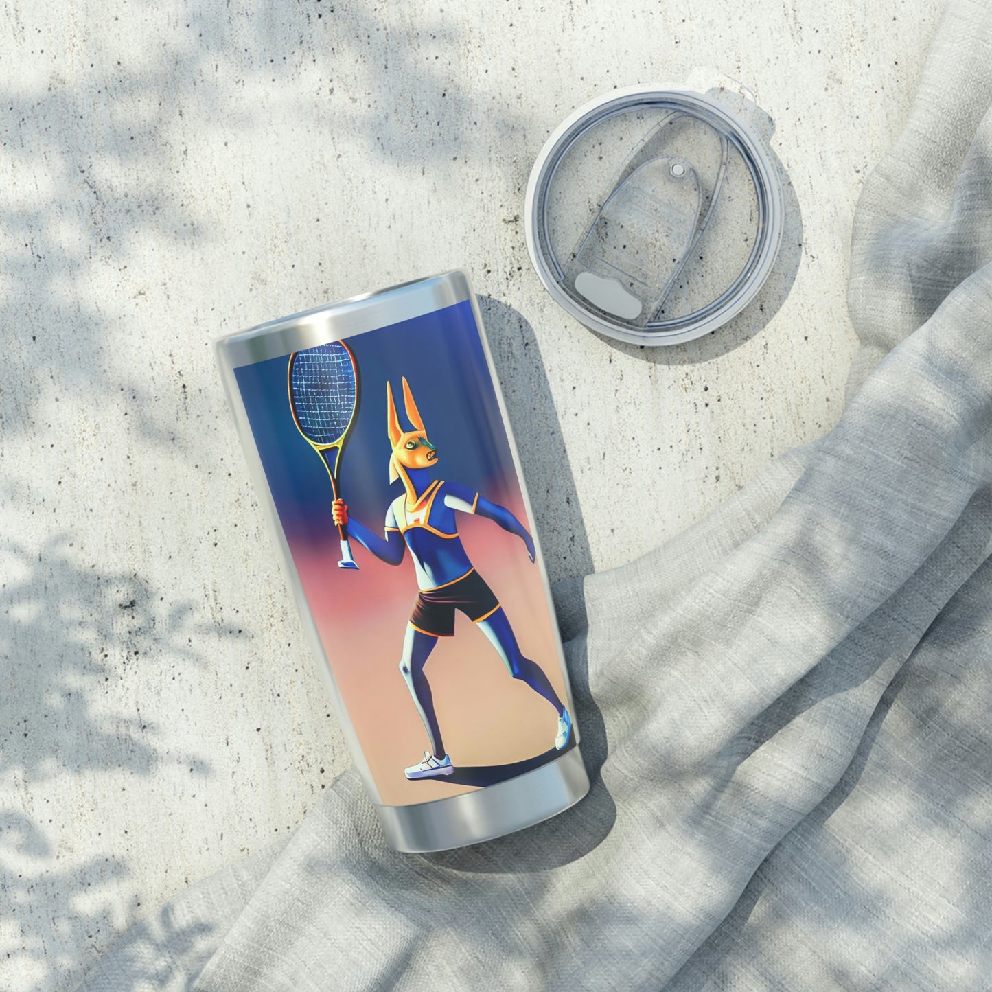 "Anubis Playing Tennis" Vagabond 20oz Tumbler