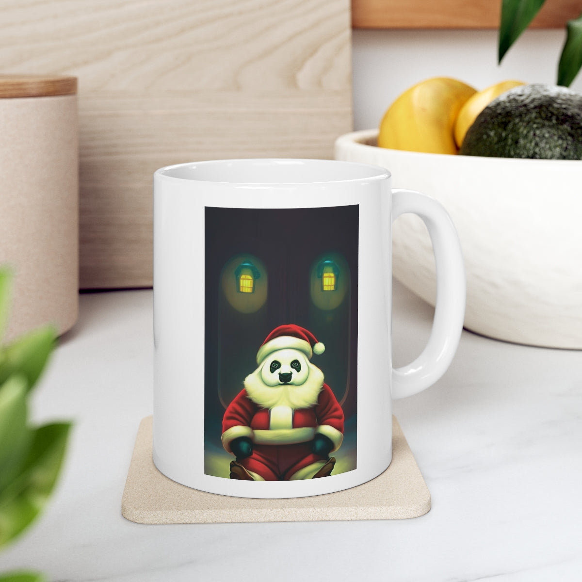 Santa Panda Sitting Ceramic Mug 11oz