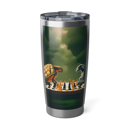 "Tortoise and Hare Playing Chess" Vagabond 20oz Tumbler