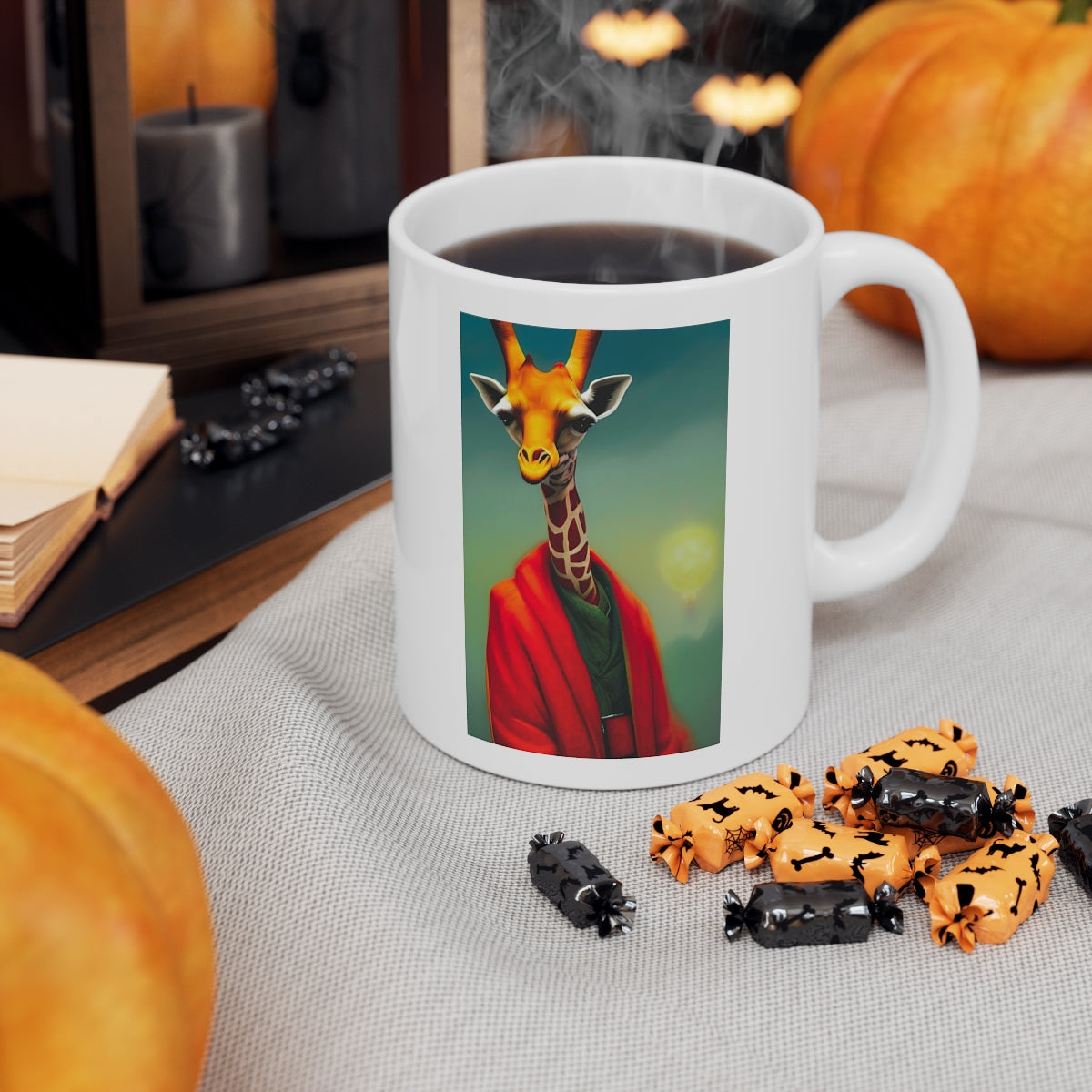 Giraffe Santa Ceramic Mug 11oz