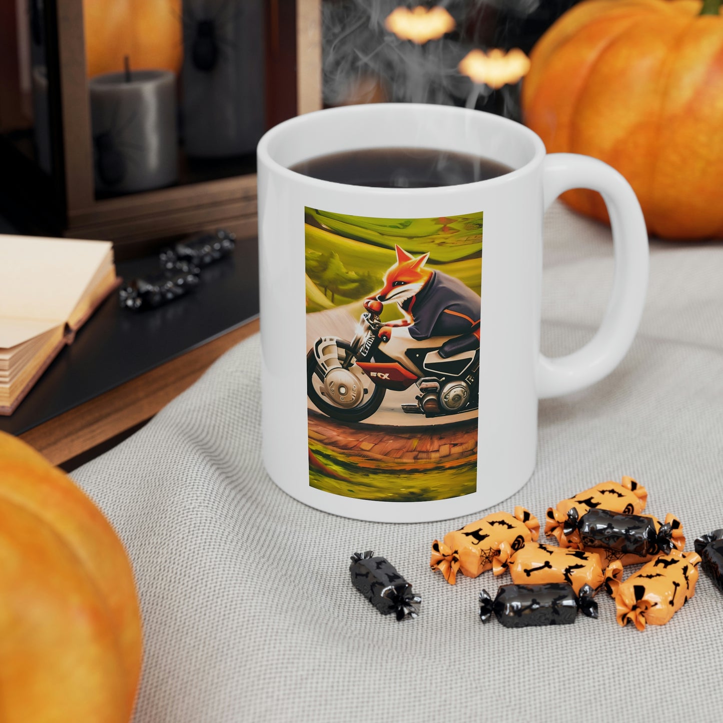 Motorcycle Fox Ceramic Mug 11oz