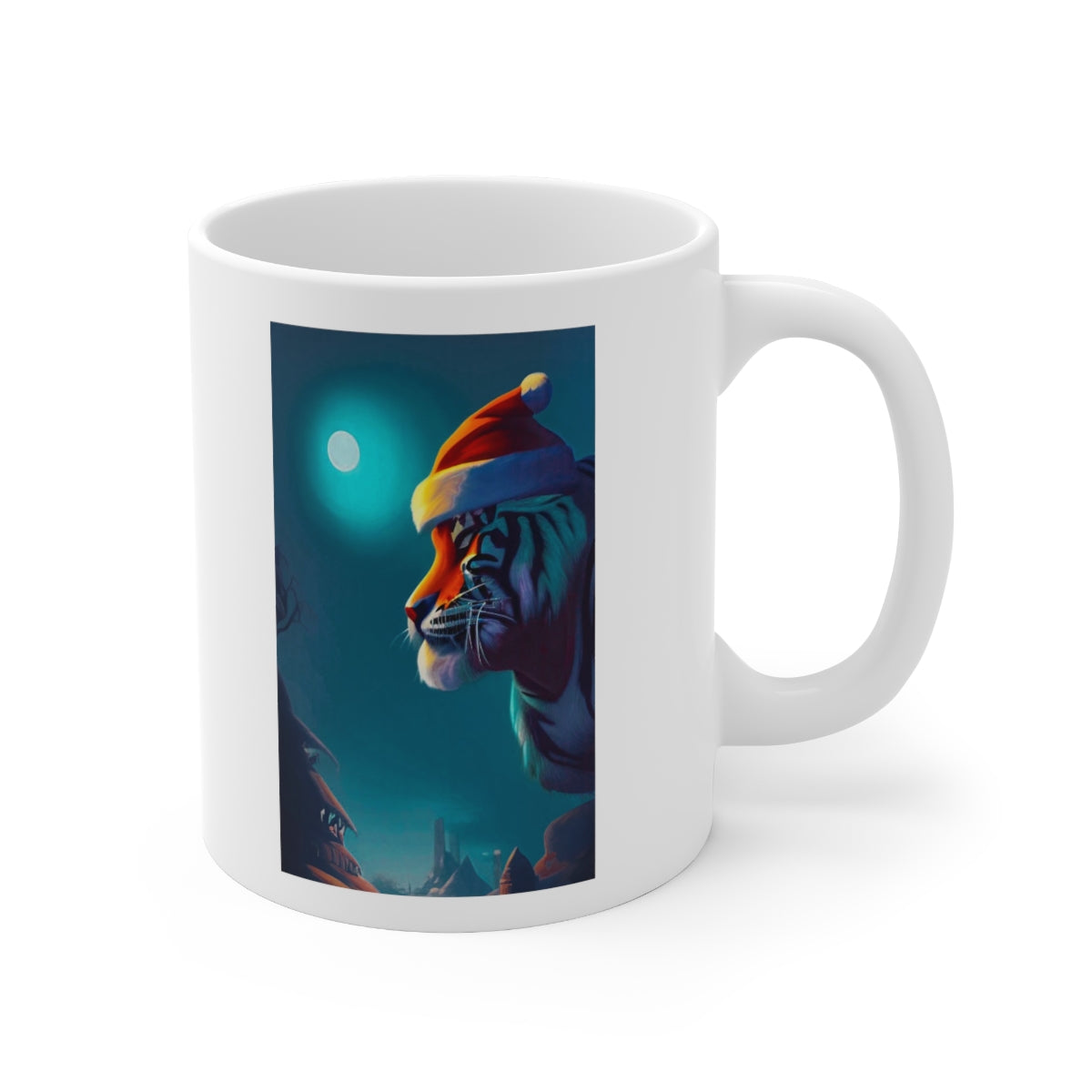 Santa Tiger Ceramic Mug 11oz