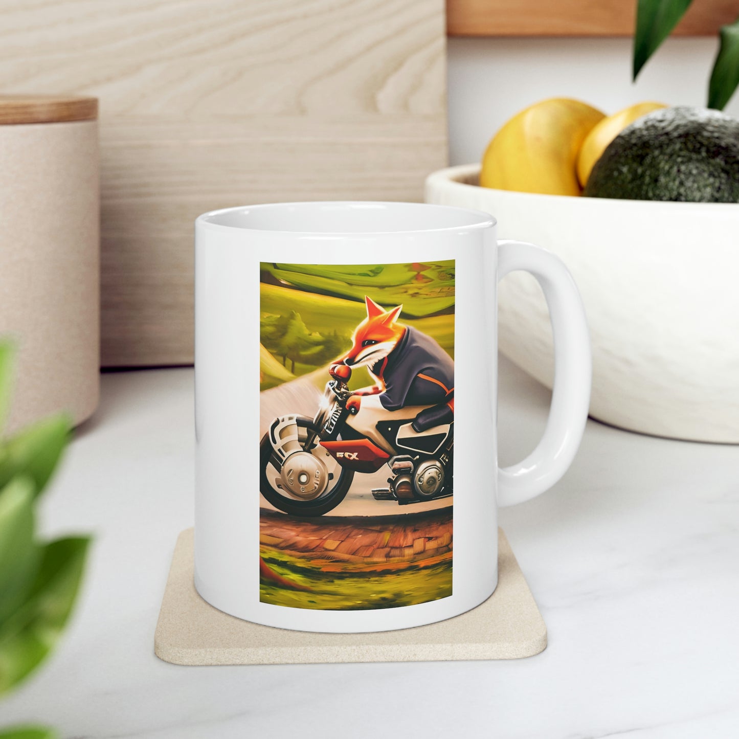 Motorcycle Fox Ceramic Mug 11oz