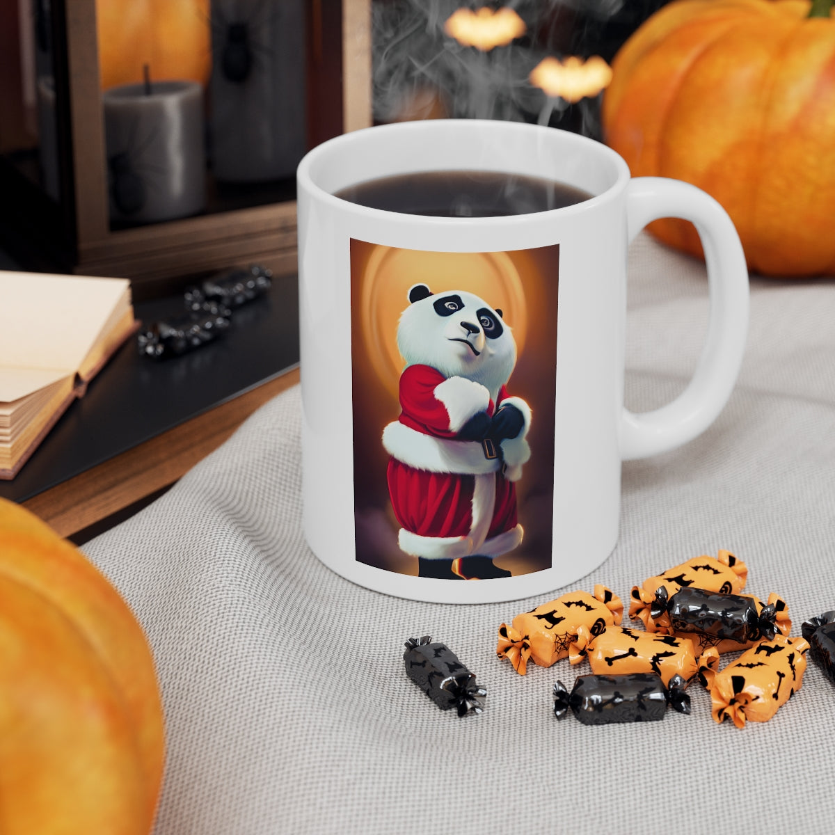 Santa Panda Standing Ceramic Mug 11oz