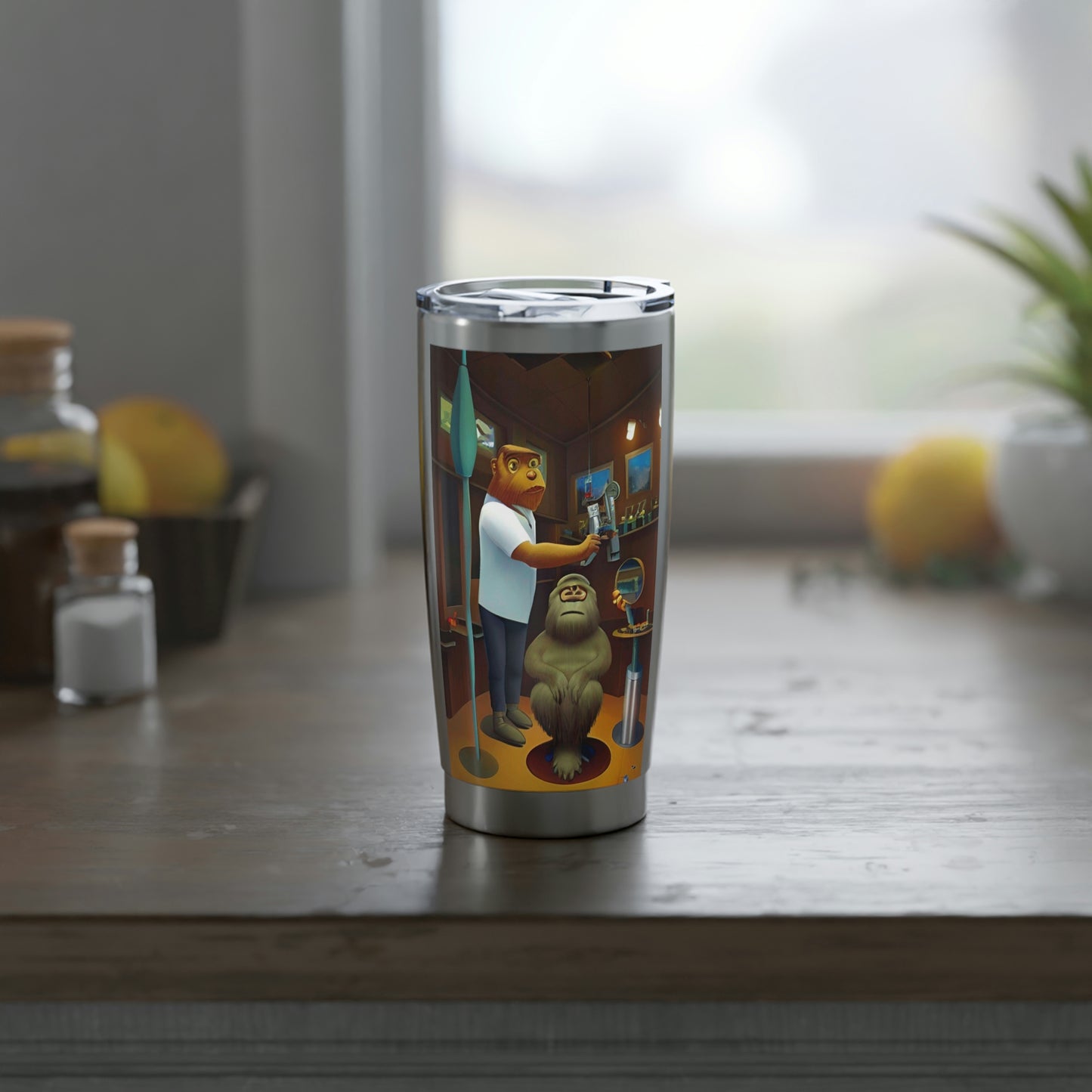 "Bigfoot at the Barber Shop" Vagabond 20oz Tumbler