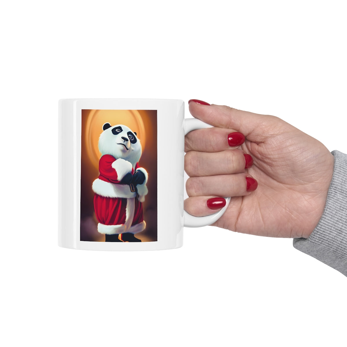 Santa Panda Standing Ceramic Mug 11oz