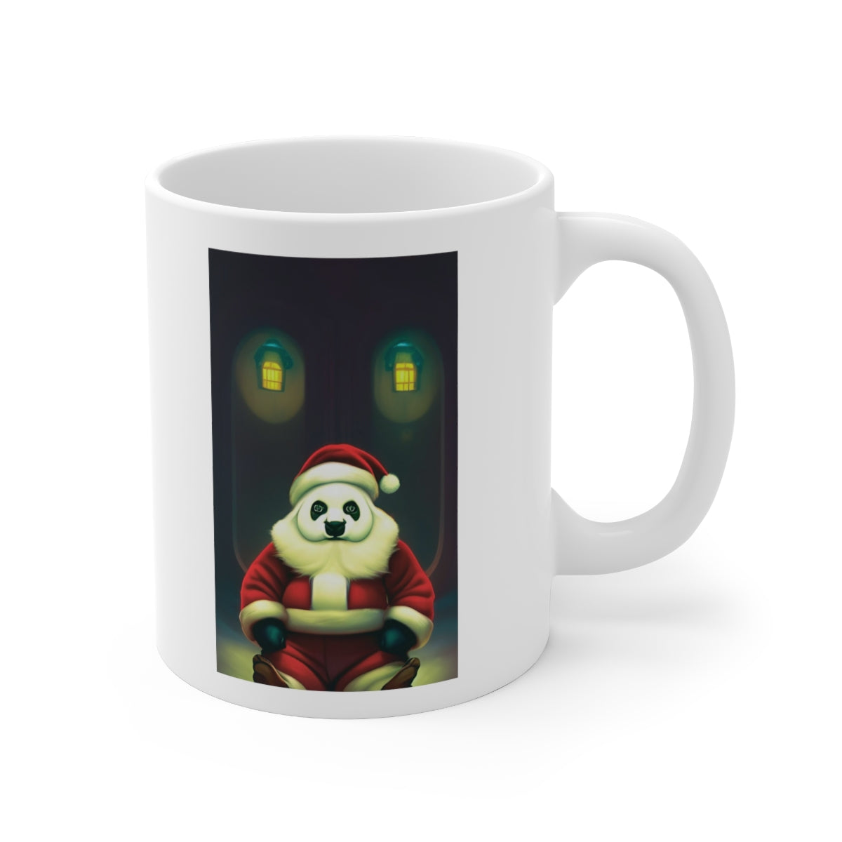 Santa Panda Sitting Ceramic Mug 11oz